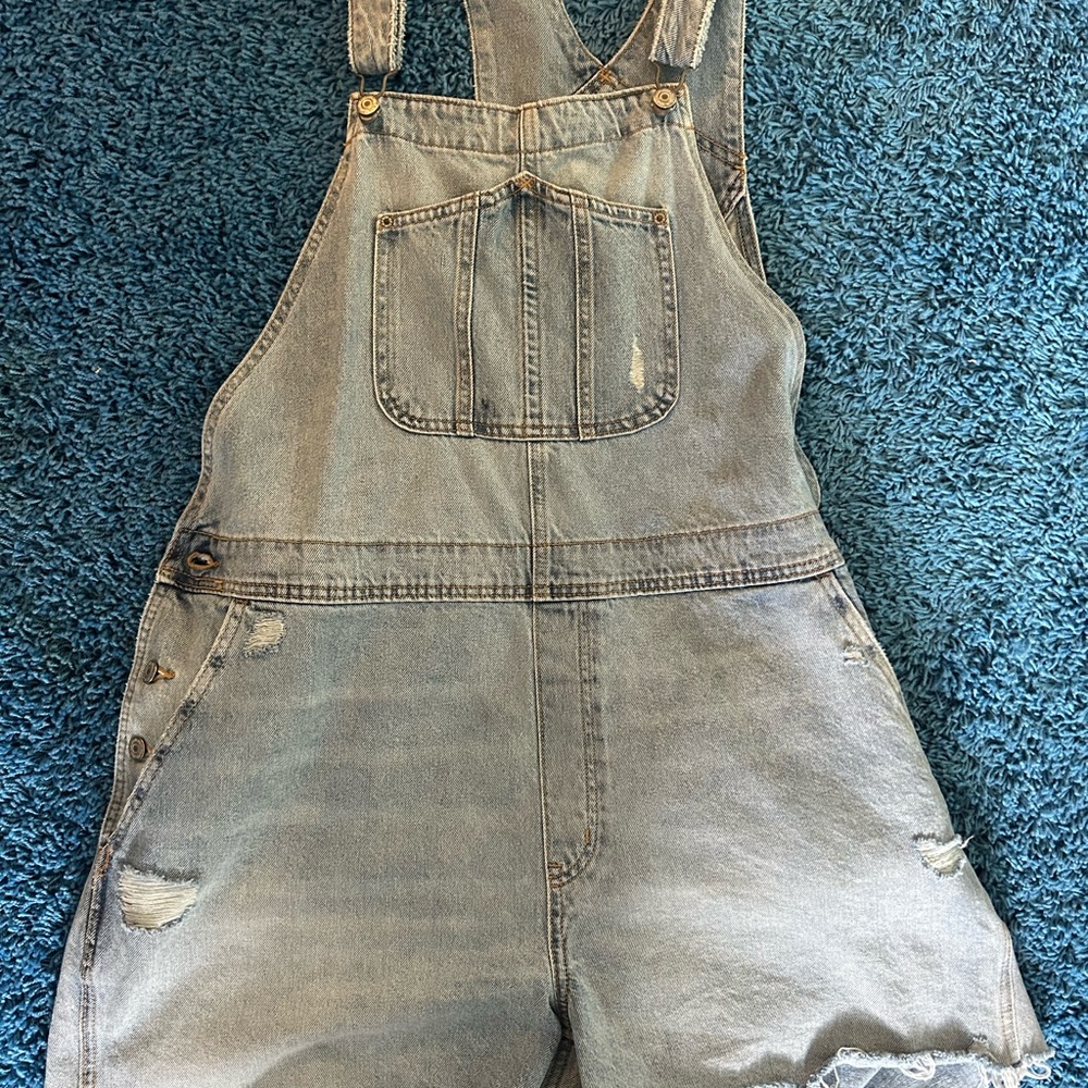 Old Navy Distressed Denim Overalls